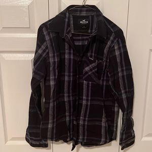 Hollister light flannel button down, size small